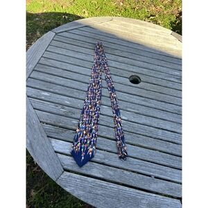 Alynn Neckwear Tie Mens Blue 100% Silk Marathon Runner Sports Made USA‎ Necktie